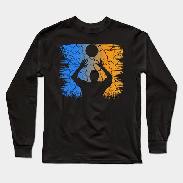 Travel back in time with beach volleyball - Retro Sunsets shirt featuring a player! Long Sleeve T-Shirt by Gomqes